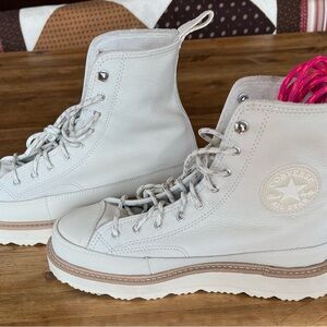 Converse Women's Cream High-Top Sneakers 8.5